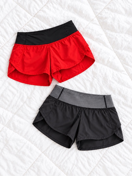 lululemon athletica Pants - Size 2 Lululemon Women’s Lot of 2 Speed Up 2.5” & Run Speed Shorts Black Red